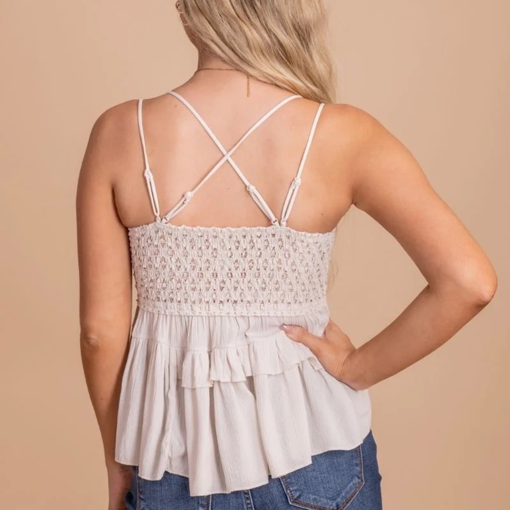 New Scallop Lace Babydoll Top - Picture 4 of 5